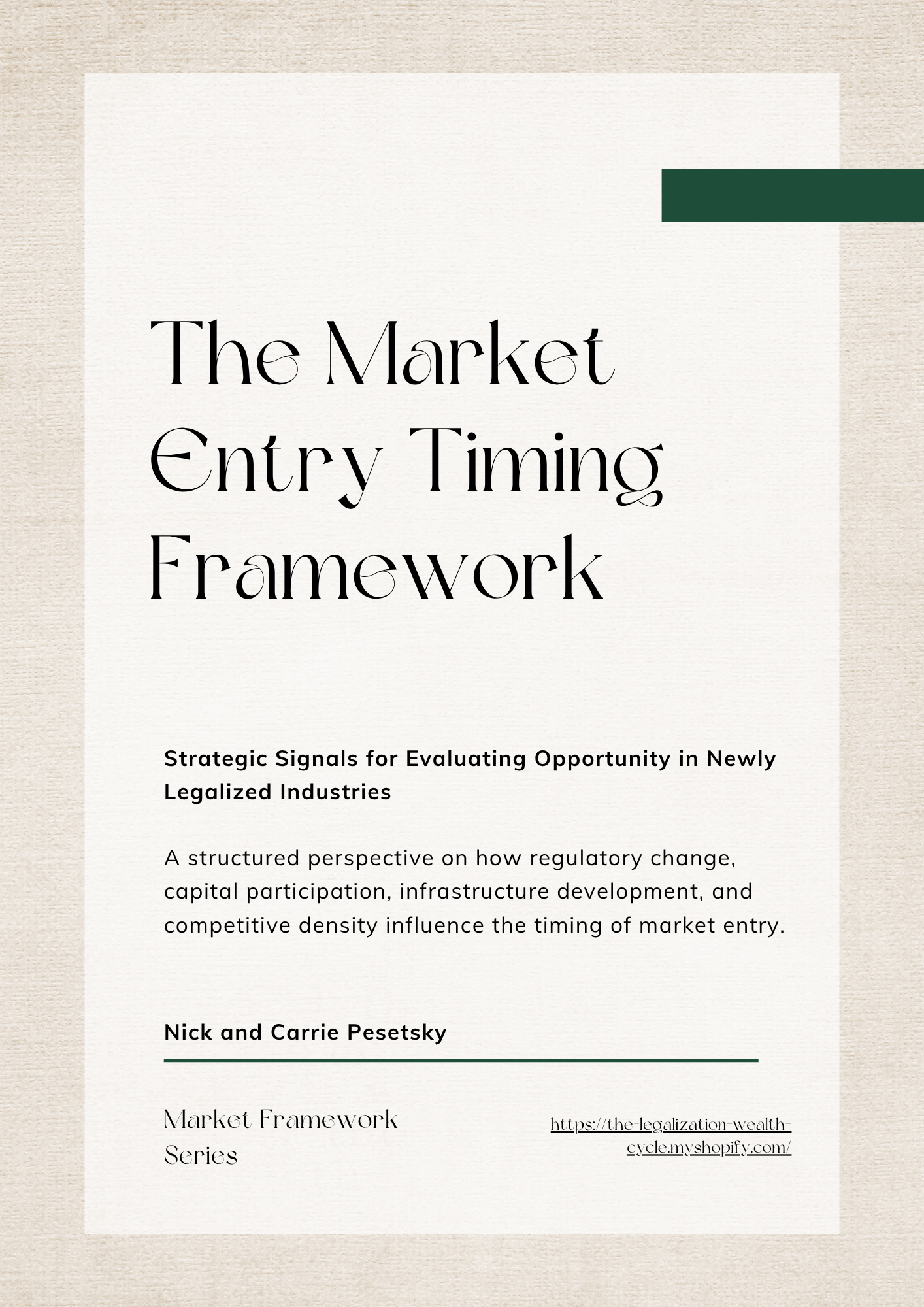 The Market Entry Timing Framework